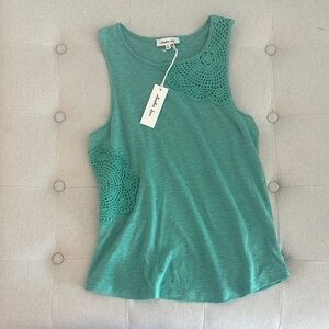 Another Love Teal Tank with Crochet Accents